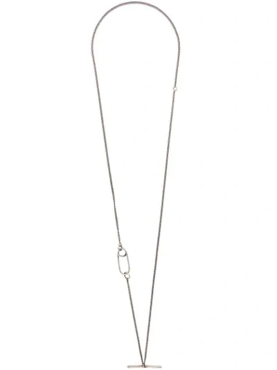 Werkstatt:münchen Safety Pin Pendant Necklace In Silver
