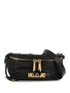 Moschino Logo Plaque Belt Bag In Black