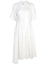 Loewe Feather-jacquard Asymmetric Satin Midi Dress In White