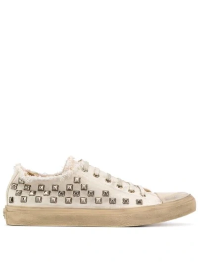 Saint Laurent Bedford Studded Sneakers In Neutrals