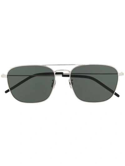 Saint Laurent 309 Pilot-frame Sunglasses In Silver