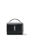 Saint Laurent Sunset Medium Ysl Crossbody Bag In Smooth Leather In Noir