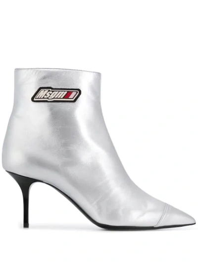 Msgm Ankle Boots In Silver