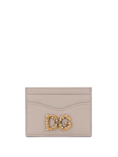 Dolce & Gabbana Dg Amore Logo Cardholder In Neutrals