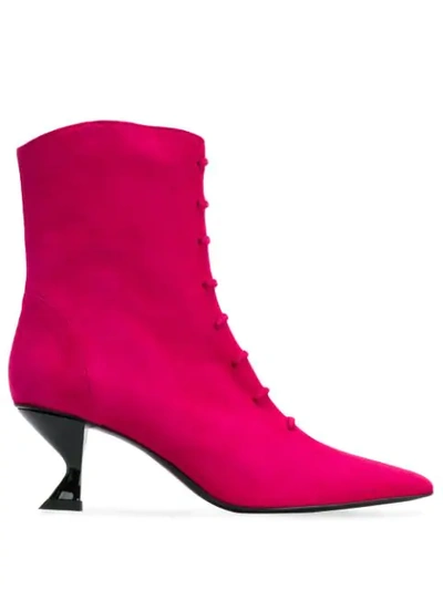 Dorateymur Structured Heel Ankle Boots In Pink