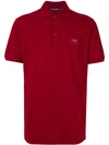 Dolce & Gabbana Logo Plaque Polo Shirt In Red