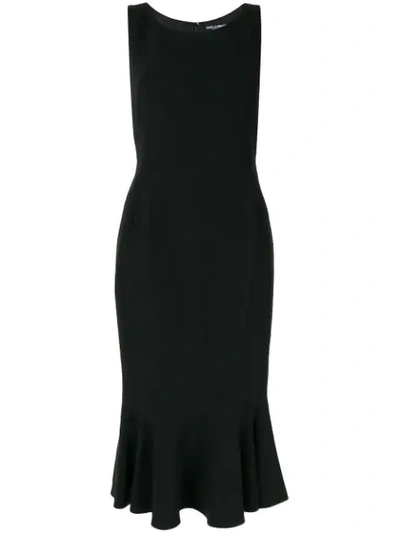 Dolce & Gabbana Fishtail Sleeveless Dress In Black