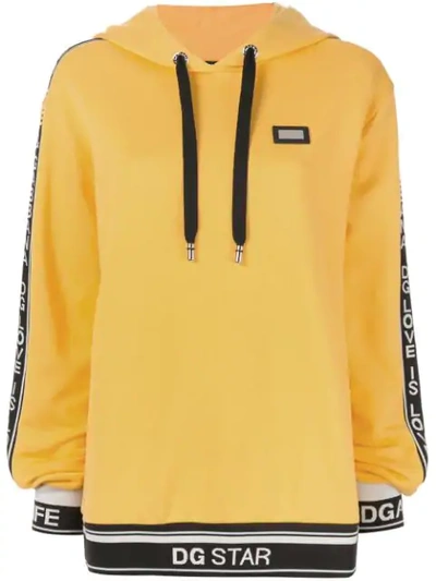 Dolce & Gabbana Hooded Sweatshirt In A1068 Powder Dark Yellow