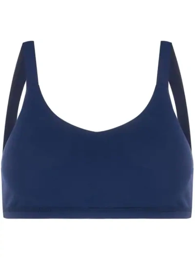 Perfect Moment Cut-out Sports Bra In Blue