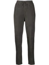Fabiana Filippi High-waisted Suede Track Pants In Grey