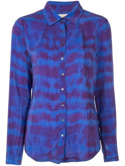 Nicole Miller Tie-dye Blouse In Blue