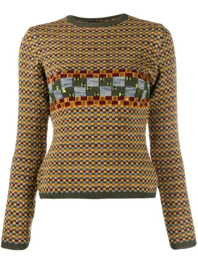 Pre-owned Jean Paul Gaultier 1990's Gem Embroidered Jumper In Yellow