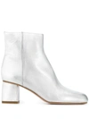 Red Valentino Red(v) Side Zip Ankle Boots In Silver