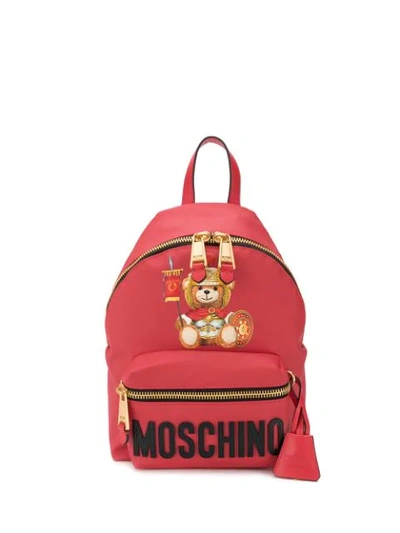 Moschino Teddy Bear Backpack In Red