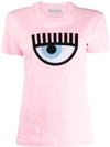 Chiara Ferragni Embroidered Signature Eye T In Pink