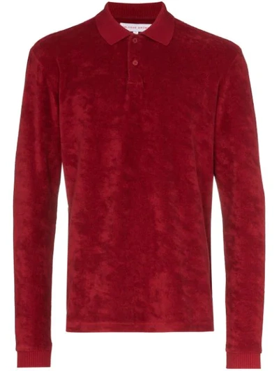 Orlebar Brown Jarret Towelling Polo Shirt In Red