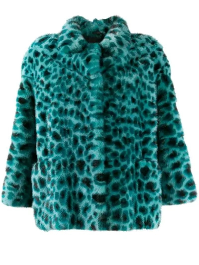Simonetta Ravizza Animal Print Jacket In Blue