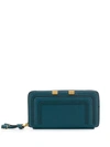 Chloé Marcie Long Wallet In Blue