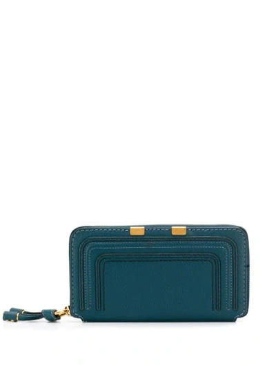 Chloé Marcie Long Wallet In Blue
