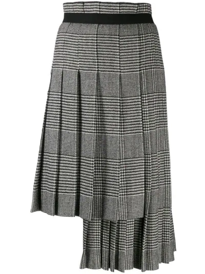 Ermanno Scervino Asymmetric Pleated Skirt In Black & White