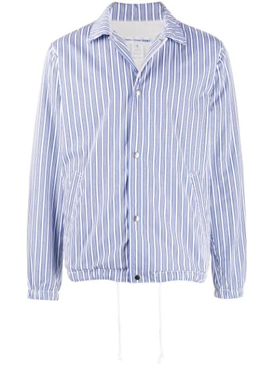 Comme Des Garçons Shirt Striped Shirt Jacket In Blue