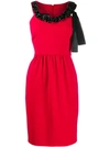 Boutique Moschino Chain-embellished Crepe Dress In Red