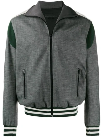 Stella Mccartney Contrast-trim Varsity Jacket In Grey
