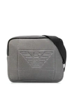 Emporio Armani Perforated Logo Belt Bag In Grey
