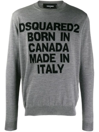 Dsquared2 Intarsia-knit Jumper In Grey