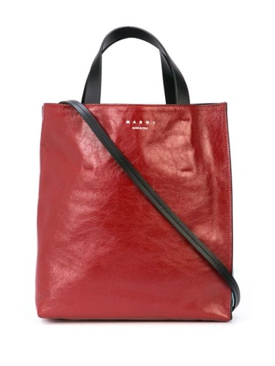 Marni Museo Tote Bag In Red