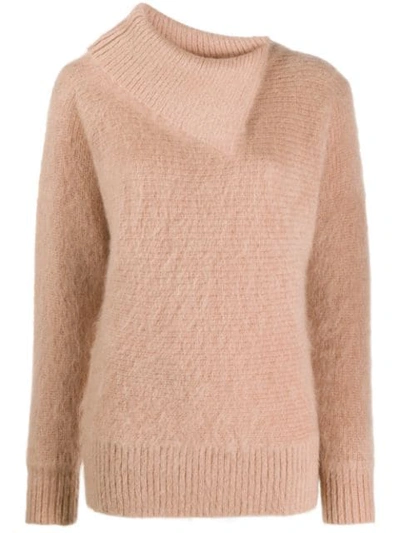 Zimmermann Espionage Folded Neck Jumper In Neutrals