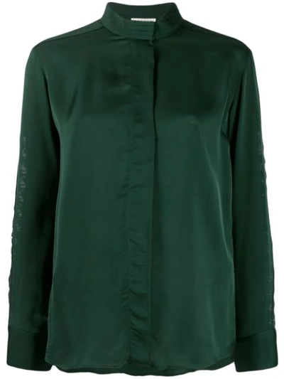 Sandro Verden Lace-band Blouse In Green