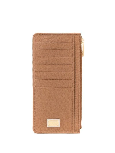 Dolce & Gabbana Logo Plaque Cardholder In Brown