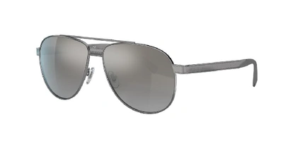 Versace Phantos 58mm Aviator Sunglasses In Silver