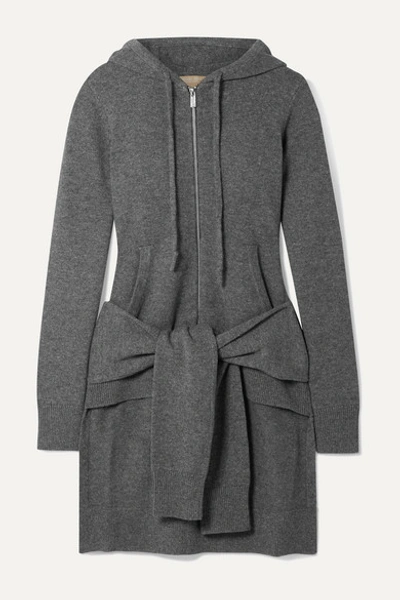 Michael Kors Asymmetric Cashmere Hoodie In Banker Melange