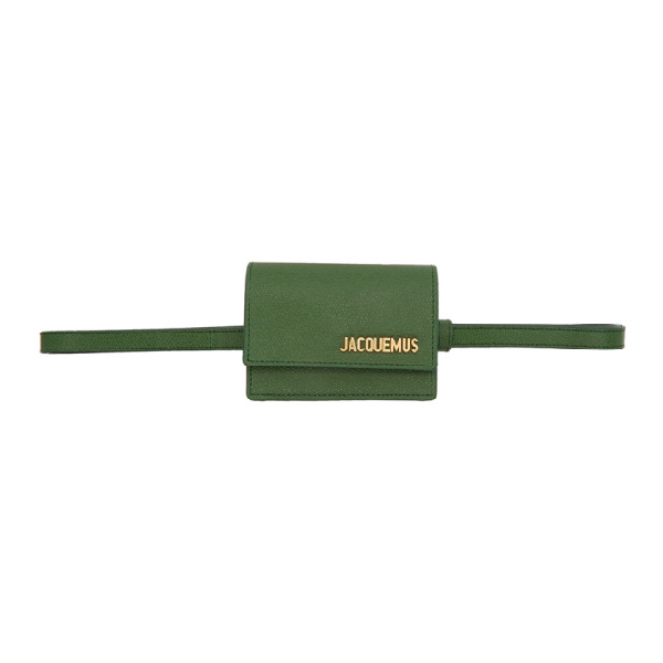 Jacquemus Le Bello Textured-leather Belt Bag In Dark Green | ModeSens