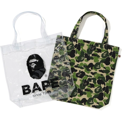 Pre-owned Bape  Abc Clear Tote Bag Green