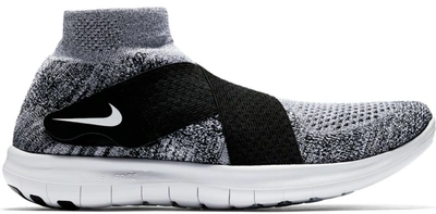 Pre-owned Nike  Free Rn Motion Flyknit 2017 Black White In Black/white-pure Platinum-wolf Grey