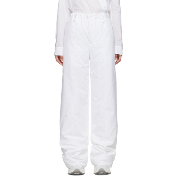 Mm6 Maison Margiela White Padded Trousers In 100 White | ModeSens