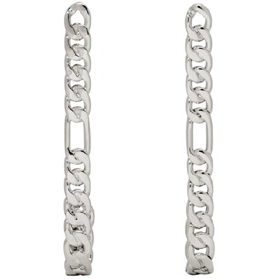 Maison Margiela Silver Chain Ear Cuffs In 951 Palladi