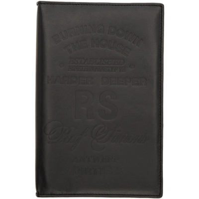 Raf Simons Black Big Zipped Wallet In 00099 Black