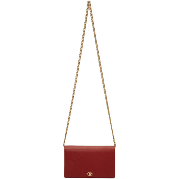 Gucci Gg Marmont Mini Chain Bag In 6433 Red | ModeSens