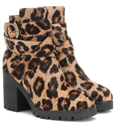 Charlotte Olympia Leopard-print Calf Hair Ankle Boots In Multicoloured