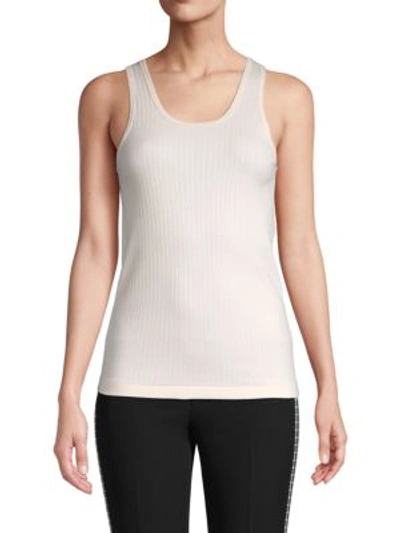 Helmut Lang Ribbed Cotton Tank In Bleach