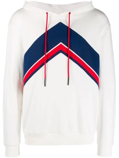 Perfect Moment Chevron Hooded Jumper In White