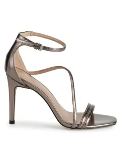 Bcbgeneration Isabel Metallic Stiletto-heel Sandals In Gunmetal