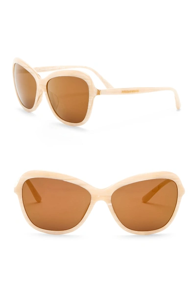 Dolce & Gabbana 59mm Butterfly Sunglasses In Beige
