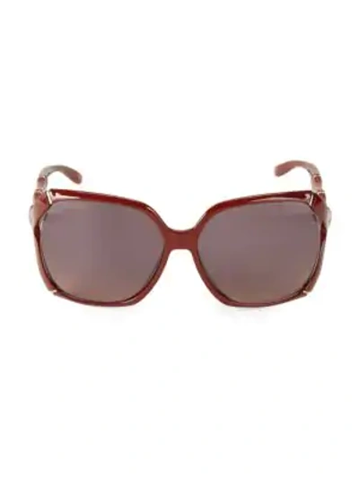Gucci 58mm Oversized Square Sunglasses In Red