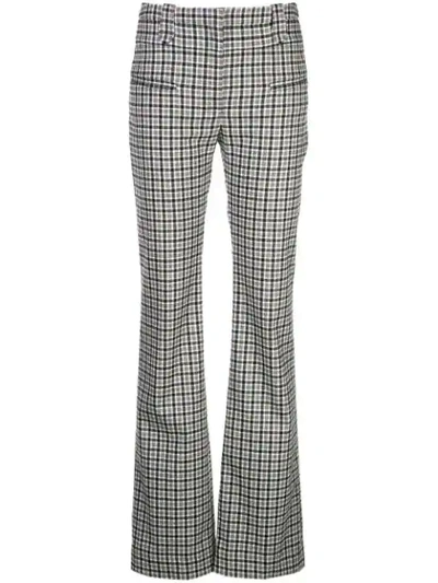 Altuzarra Serge Checked Wool-blend Twill Bootcut Pants In Black White