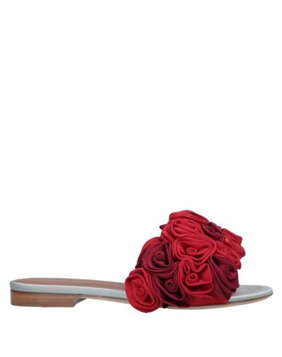Malone Souliers Satin Rosette One-band Slide Sandal In Red